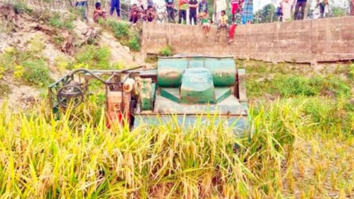 পঞ্চগড়ের তেঁতুলিয়ায় গম মাড়াই মেশিন উল্টে নিহত ১ :  আহত ৩